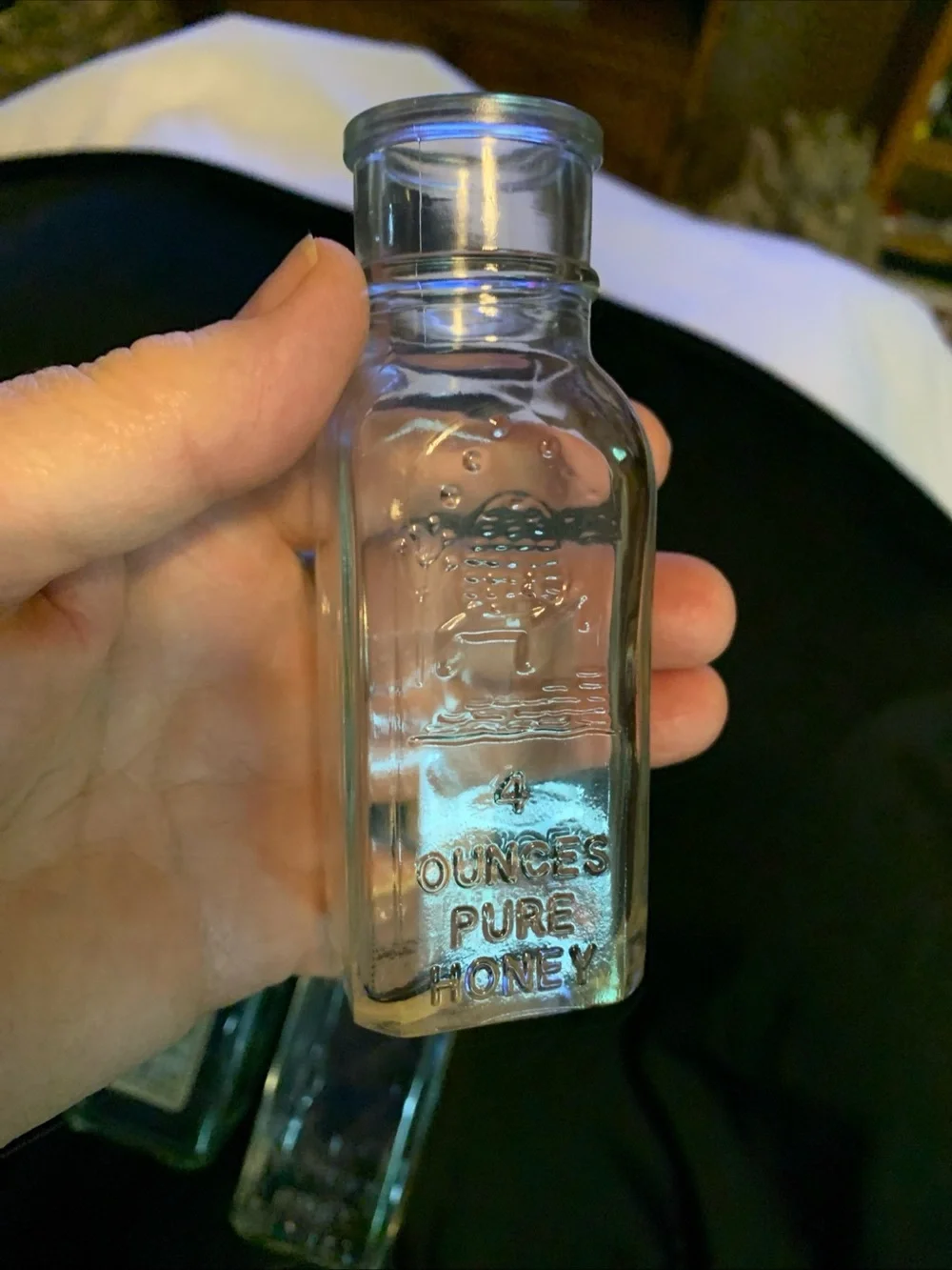 Vintage-Style Clear Glass Honey Bottles with Cork Stoppers - Set of 5